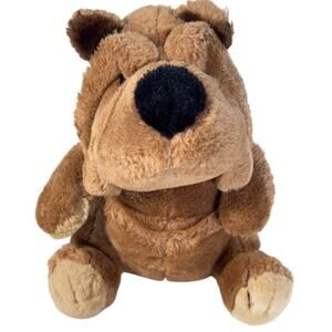 Vintage American Wego Plush Dog 1982 Wrinkled Bulldog Stuffed Animal